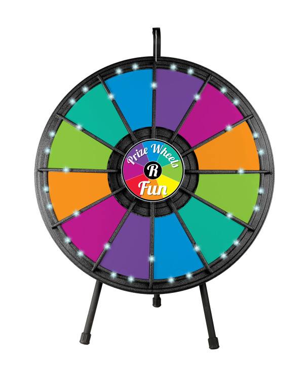 12 slot Prize Wheel with LED Lights Black