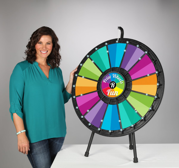 12-24 slot Prize Wheel with LED Lights and graphics Made in USA