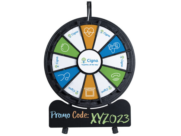 Custom Mini Prize Wheel with Chalkboard Sign