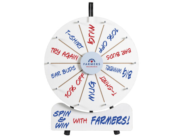 Dry Erase Prize Wheel with Extra Sign Made in the USA